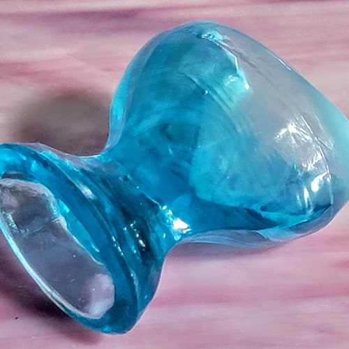 Antique Blue Opalescent Uranium Glass Eye Wash Cup CIRCA 1910s