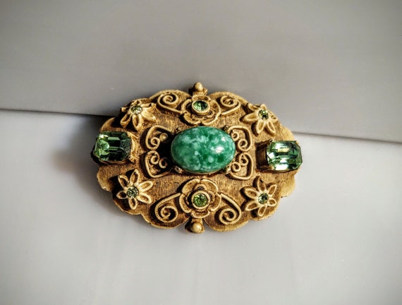 Antique Art Nouveau French Peridot and Turquoise … - image 5