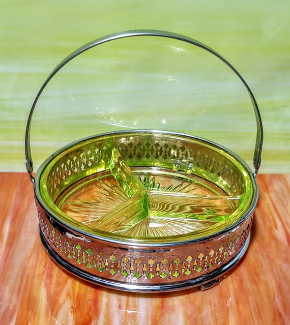Vintage Indiana Glass Divided Relish Dish Vintage Indiana Glass Divided Relish Dish