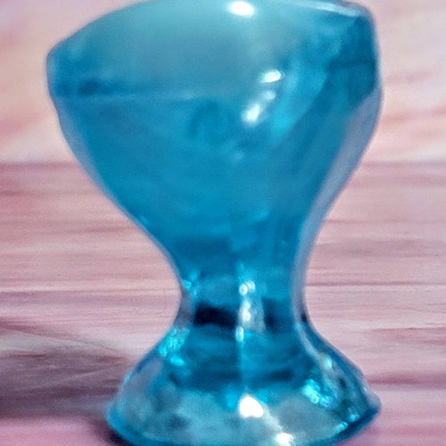 Antique Blue Opalescent Uranium Glass Eye Wash Cup CIRCA 1910s