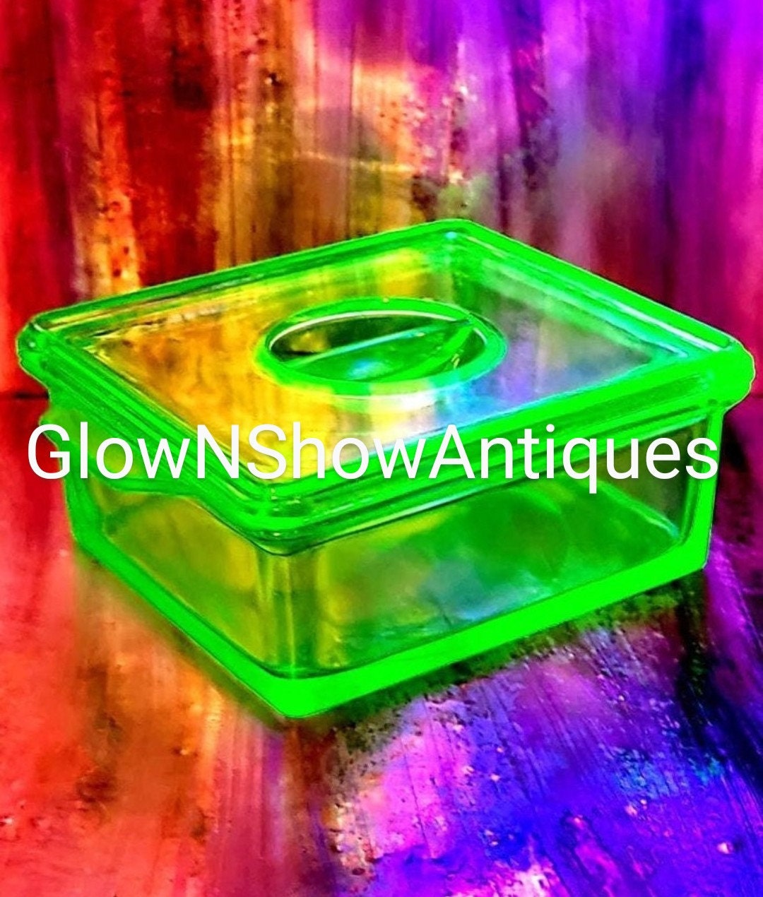 Vintage Hazel Atlas Green Depression Glass Refrigerator Dish CIRCA