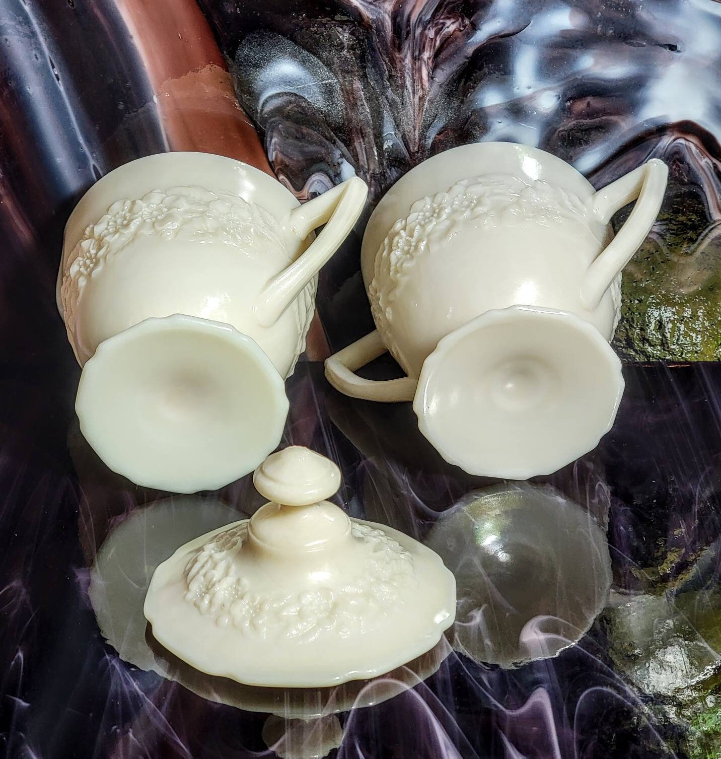 Vintage Indiana Glass Uranium Custard Sugar and Creamer Set - Etsy 