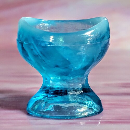 Antique Blue Opalescent Uranium Glass Eye Wash Cup CIRCA 1910s