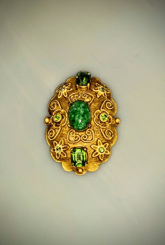 Antique Art Nouveau French Peridot and Turquoise … - image 3