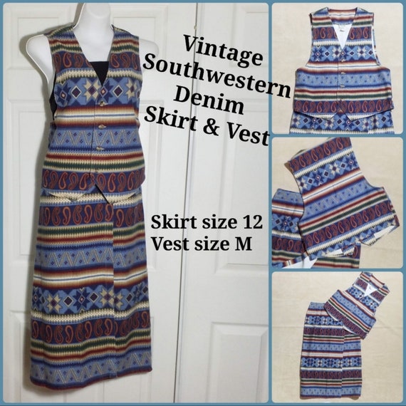 Vintage Western wear Vest & Wrap Skirt