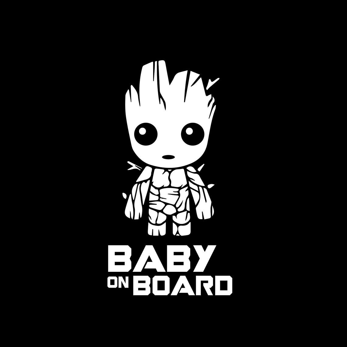Groot Baby On Board Die Cut Vinyl Decal Sticker Etsy