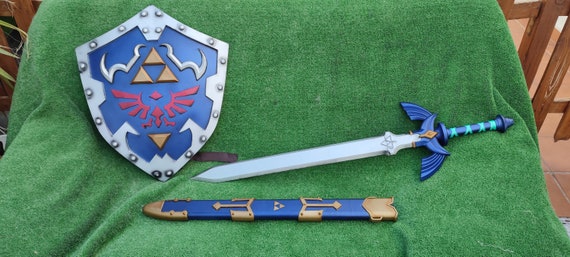 3D Printed & Hand-painted Legend of Zelda Master Sword in Stone