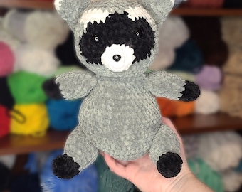 Gehäkelter Waschbär, Müll Panda, Amigurumi Plüschtier