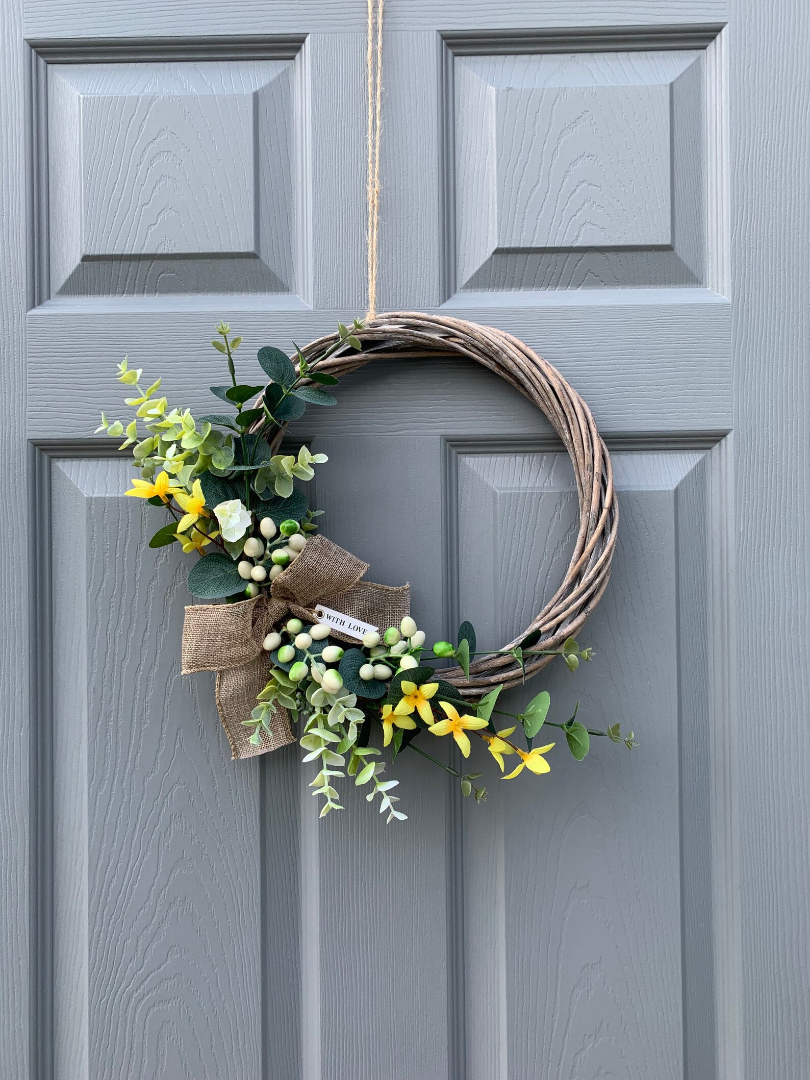 Willow wreath Front door wreath spring wreath Gift for her Etsy