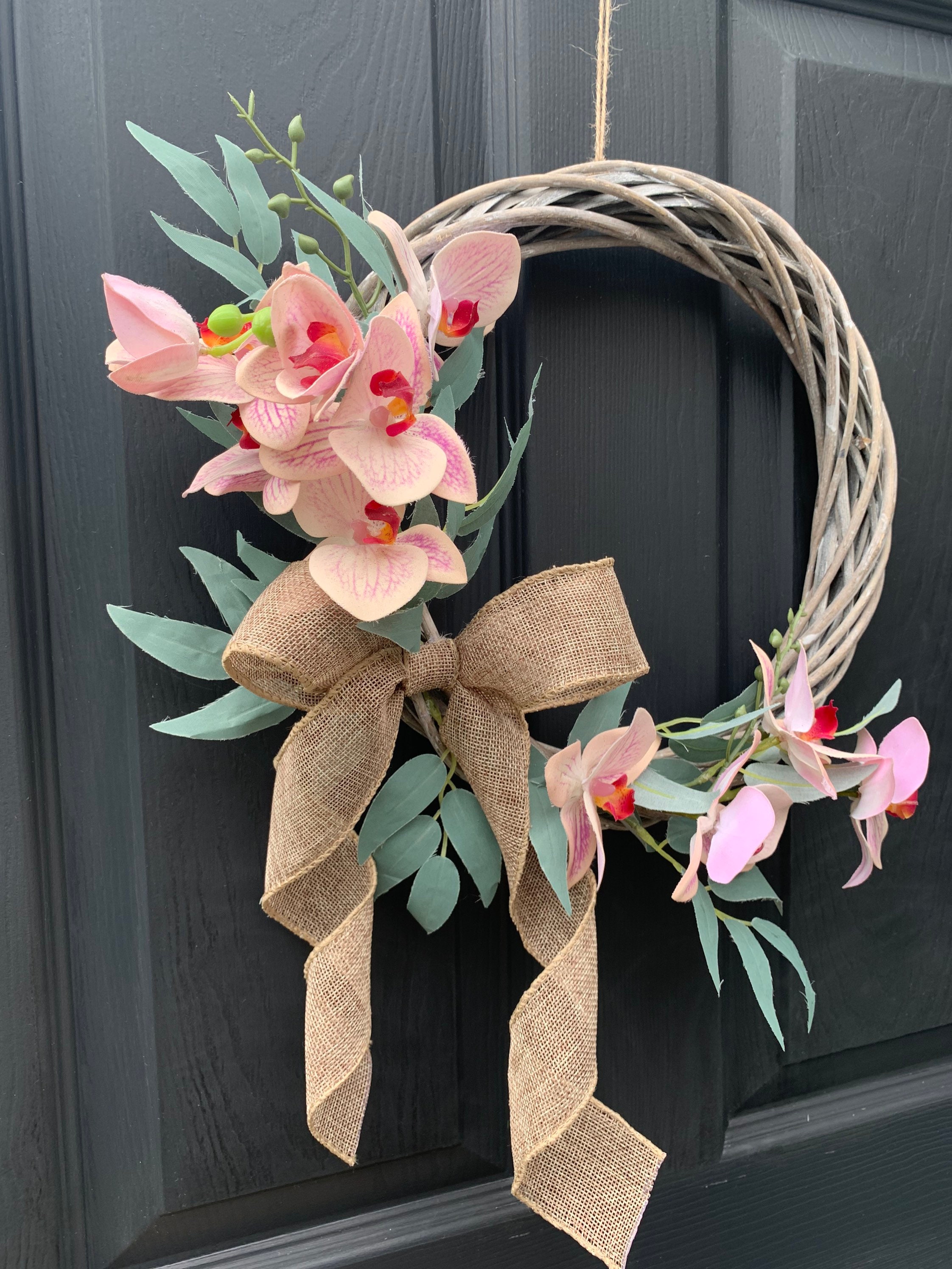 Orchid wreath wreaths for front door summer wreath door Etsy
