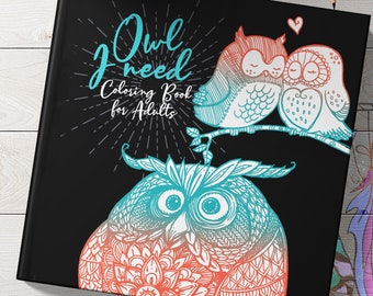 Owl Coloring Etsy