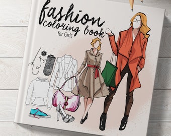 XXL Fashion coloring book for teenagers, adults and kids age 10 up | fashion illustrations & model sketches | 130 P. - DIGITAL DOWNLOAD