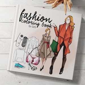 Fashion coloring book for teenagers, adults and kids age 10 up | fashion illustrations & model sketches | 8,5x8,5" | 70 P | softcover