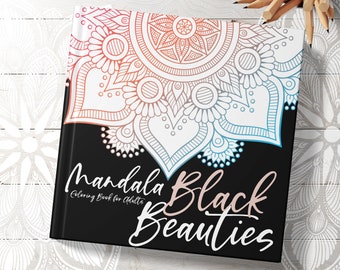 Mandala Coloring Book for Adults - Livre de coloriage avec fond noir, pages noires | Livre de coloriage pour adultes avec de beaux mandalas