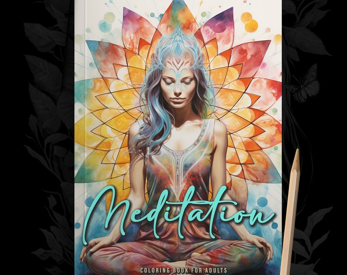 Meditation Coloring Book for Adults | mindfulness coloring book | Buddha Coloring Book for Adults | Yoga Coloring Book Buddhism | A4 | 60p