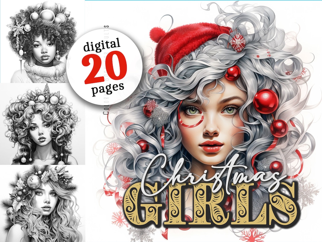 Christmas Girls Coloring Book Printable Christmas Coloring Pages ...