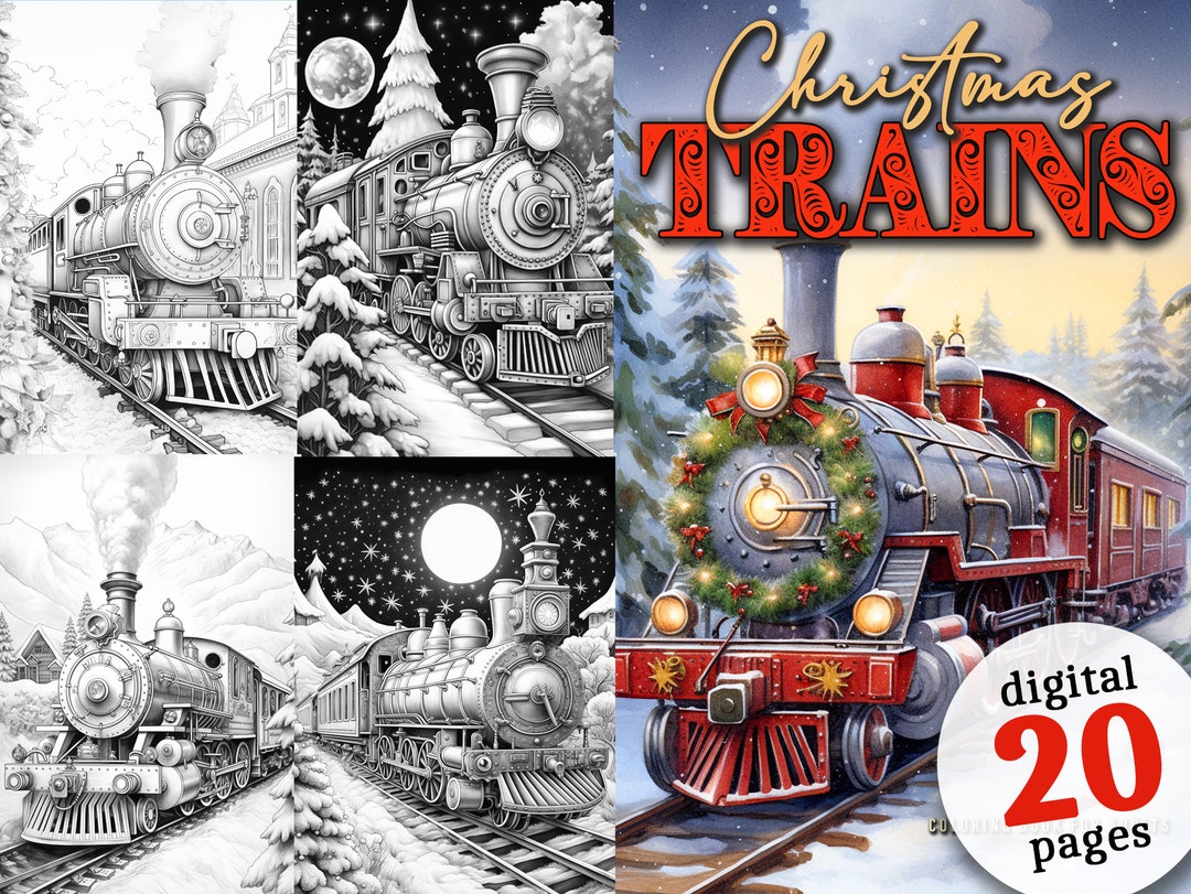 Christmas Trains Coloring Book Printable Trains Coloring Pages