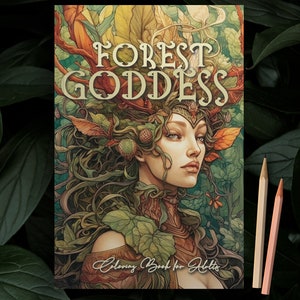 Forest Goddess Coloring Book for Adults Grayscale Goddess Coloring Book | Coloring Book Forest Grayscale |Beautiful Forest Shaman | A4 | 66P