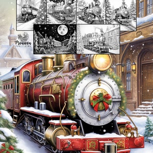 Christmas Trains Coloring Book Printable Trains Coloring Pages ...