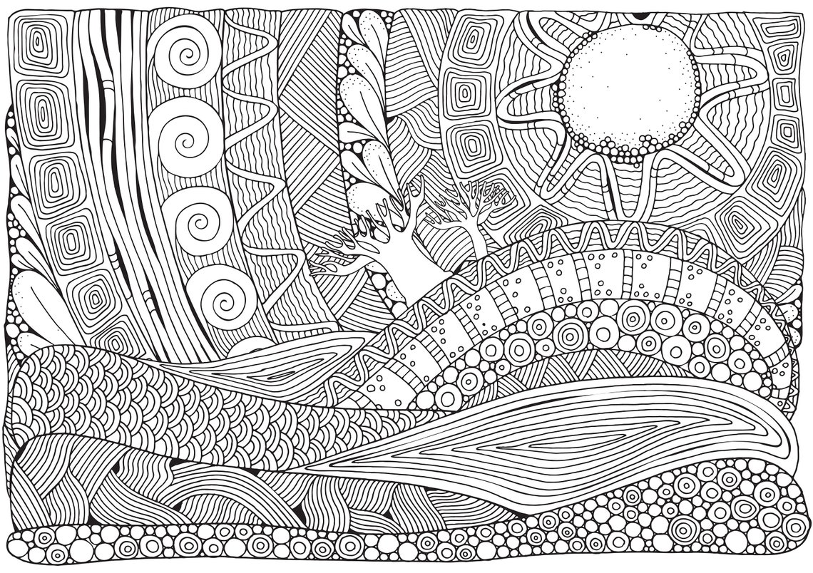 Zentangle Landscapes Coloring Book for Adults: Wonderful - Etsy