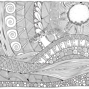 Zentangle Landscapes Coloring Book for Adults: Wonderful landscapes in zentangle style to dream & relax 8,27x11,69 A4 65 P Softcover image 5