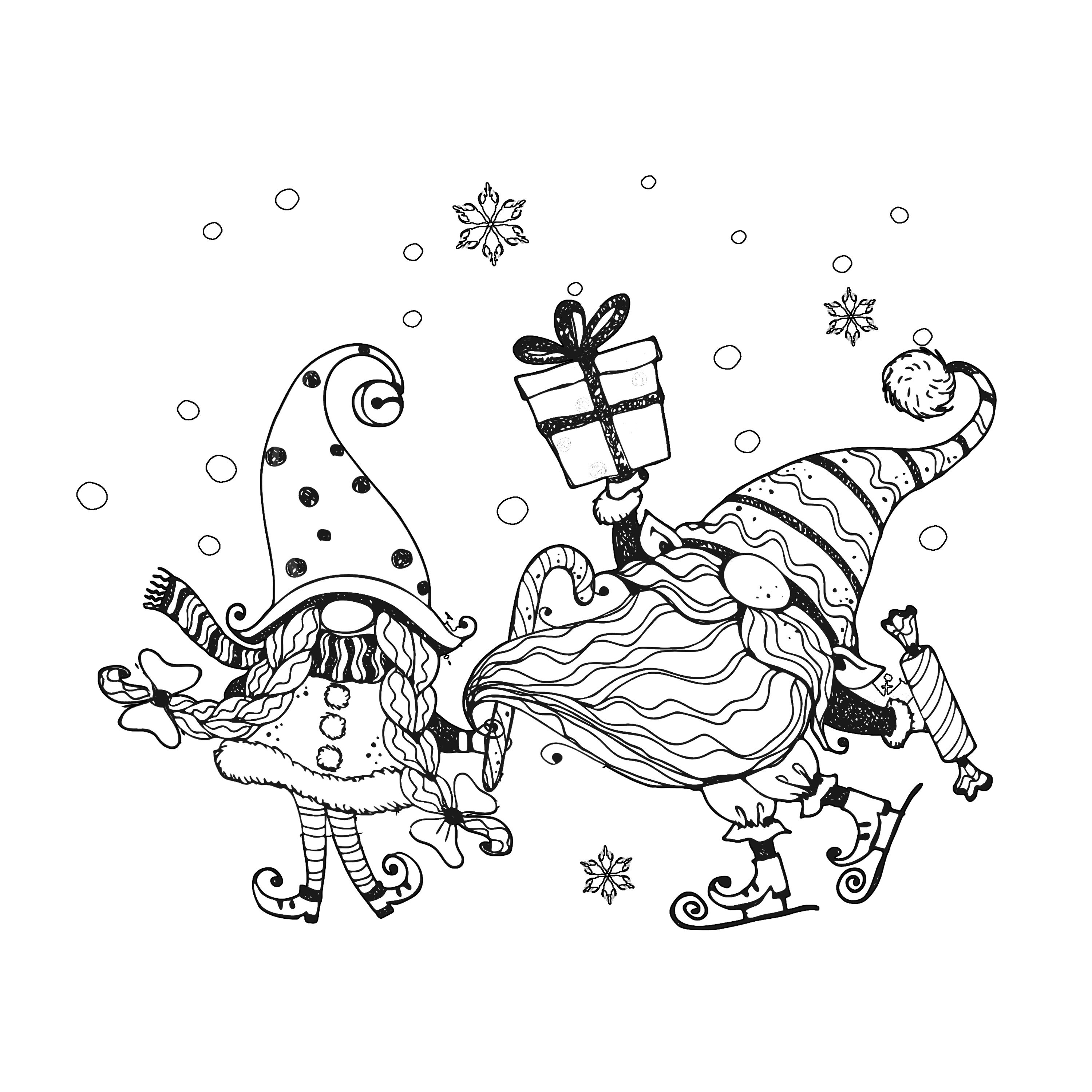 Christmas Gnomes Coloring Book for Adult christmas Coloring - Etsy