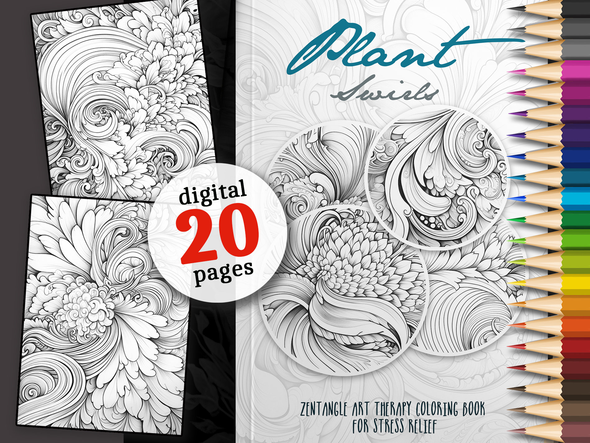  Stress Relieving Adult Coloring Book - Zen Doodle