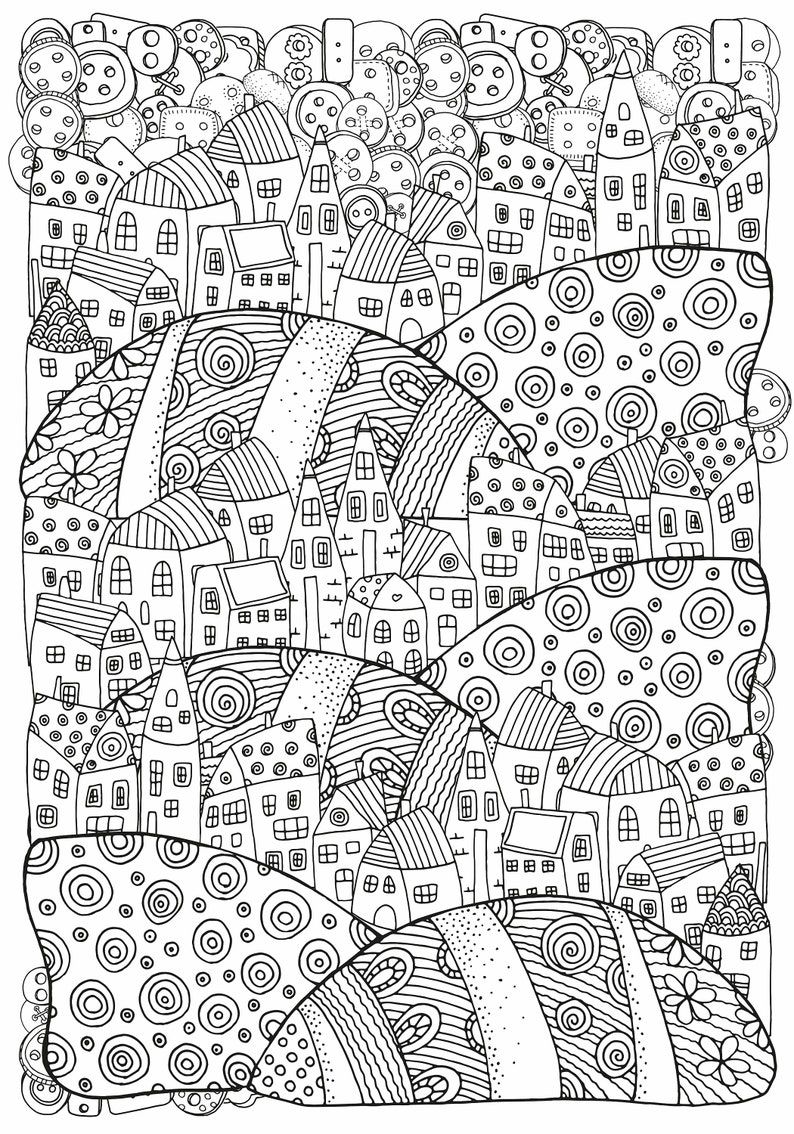 Zentangle Landscapes Coloring Book for Adults: Wonderful landscapes in zentangle style to dream & relax 8,27x11,69 A4 65 P Softcover image 2