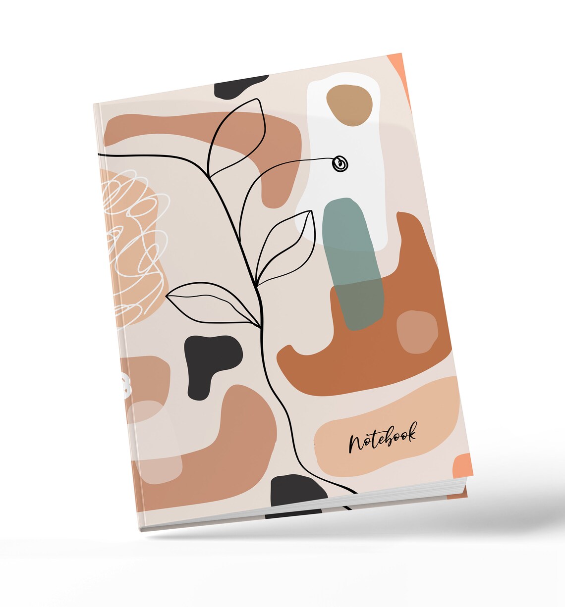 Abstract Art Notebook Abstract Notebook Brown Diary Etsy