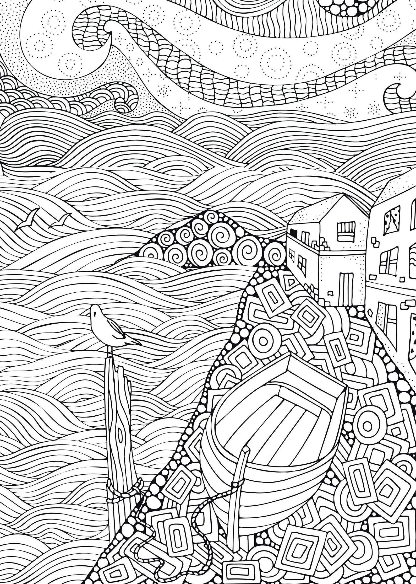 Seascapes Coloring Book for Adults: Ocean Coloring Book | Etsy