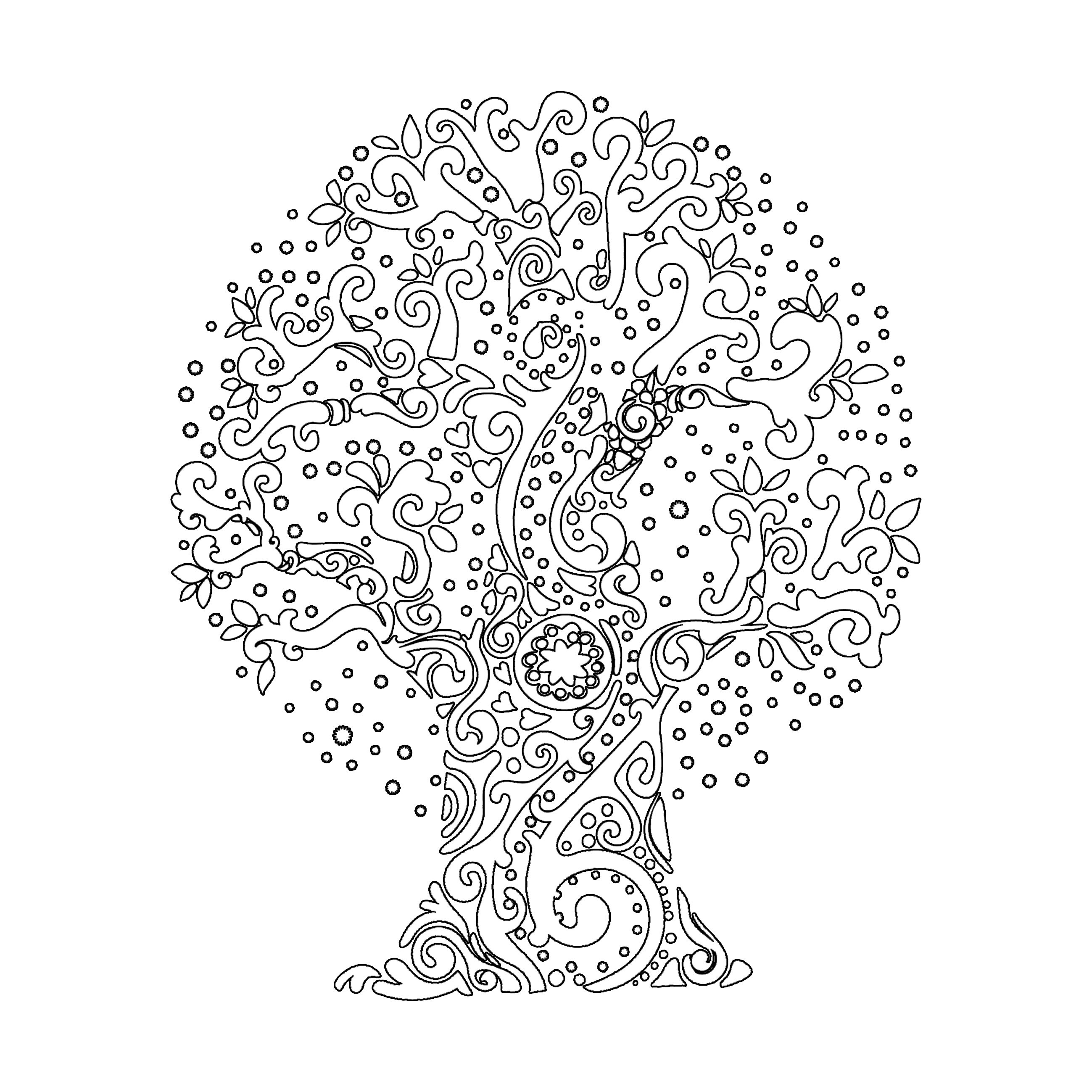 Tree of Life Coloring Book for Adults Tree Coloring Book for - Etsy