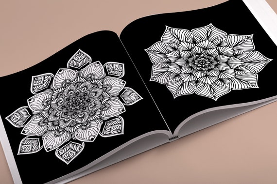 Mandala Colouring Book For Adults: Mandala Colouring Book for Adults:  Mandalas on Black Background Colouring and Relaxing (Stress Relief) 50 free  colo (Paperback)