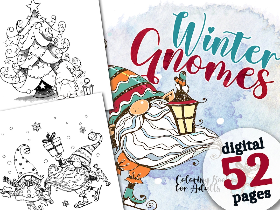 Christmas Gnomes Coloring Book for Adults Printable christmas - Etsy