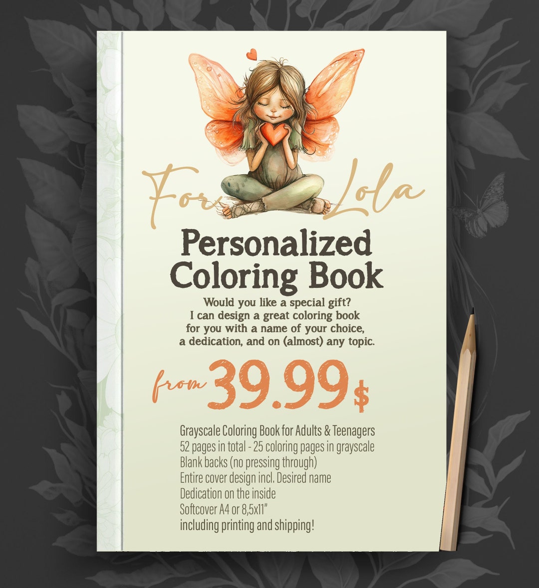Custom Coloring Book Grayscale Adult Coloring Book Personalized ...