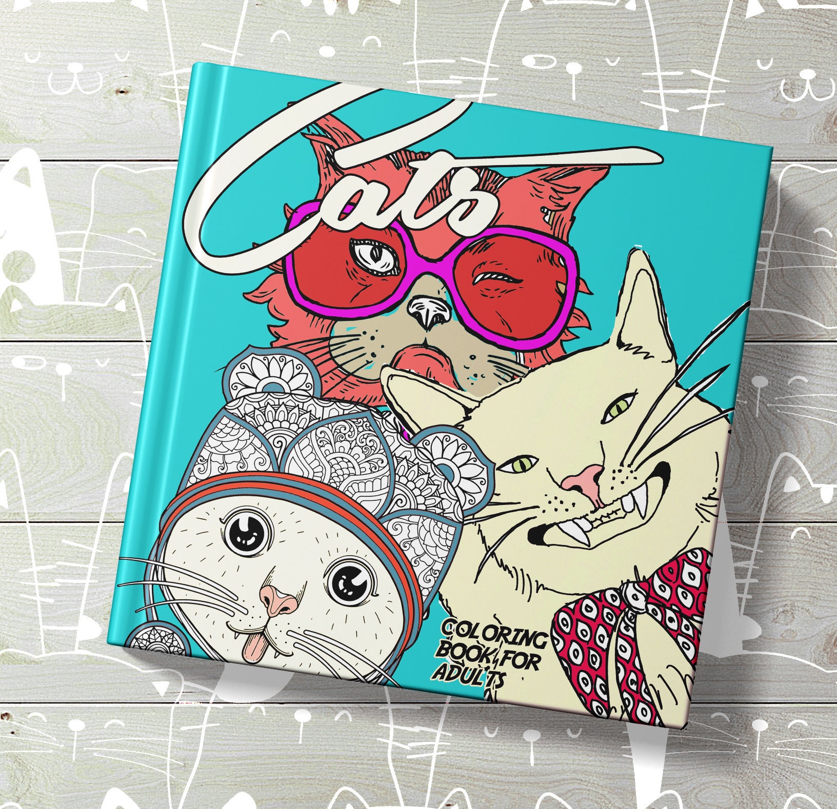 Cats Coloring Book for Adults Lovely, Crazy, Grumpy and Funny Cats  Zentangle Cats Zentangle Animals Softcover 56 P. Cats Book 