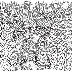 Zentangle Landscapes Coloring Book for Adults: Wonderful landscapes in zentangle style to dream & relax 8,27x11,69 A4 65 P Softcover image 7