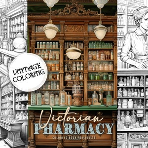 Victorian Pharmacy Victorian Coloring Book for Adults - Etsy