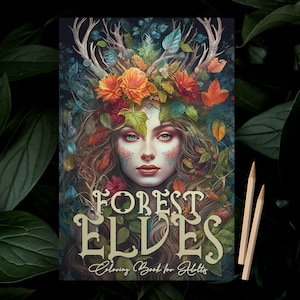 Forest Elves Coloring Book for Adults Grayscale Forest Coloring Book | Coloring Book Elves | Beautiful Forest Shamans | A4 | 60 P