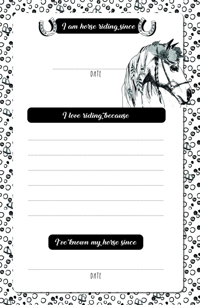 My Horse Riding Journal Horse Riding and Training Notebook Etsy