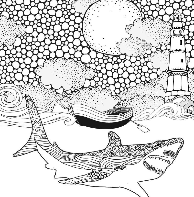 Download Lighthouses Coloring Book for Adults: Ocean Coloring Book | Etsy