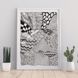 Zentangle Landscapes Coloring Book for Adults: Wonderful landscapes in zentangle style to dream & relax 8,27x11,69 A4 65 P Softcover image 4