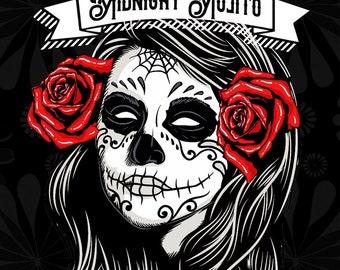 Sugar Skulls Coloring Book for Adults & Teens - Midnight Mojito!: Day of the Dead - Dia de los Muertos | Halloween | 8,27"x11,69" Softcover