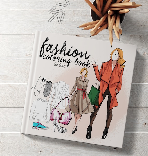 Fashion Coloring Book for Teenagers, Adults and Kids Age 10 up Fashion  Illustrations & Model Sketches 8,5x8,5 70 P Softcover 