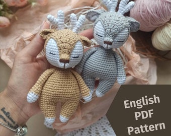Crochet deer toy is PDF deer pattern, baby toys cute crochet pattern, crochet kit begginer