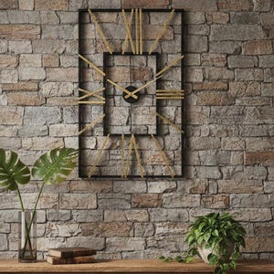 Rechteckige Metall Große Einzigartige Wanduhr Übergroße rustikale Bauernhaus Wanduhr Vintage Industrielle Kunst Chirstmas Geschenke Wohndekor