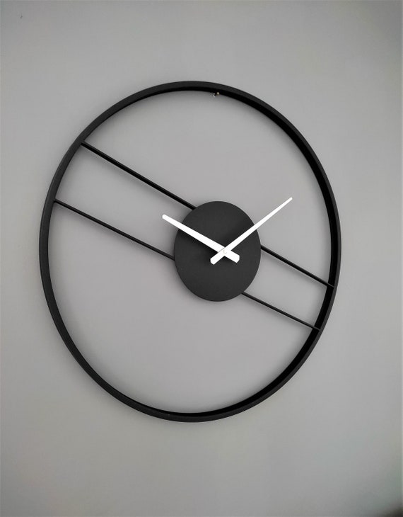 Digitaal Anders in tegenstelling tot Metalen rustieke wandklok oversized minimalistische klok - Etsy België