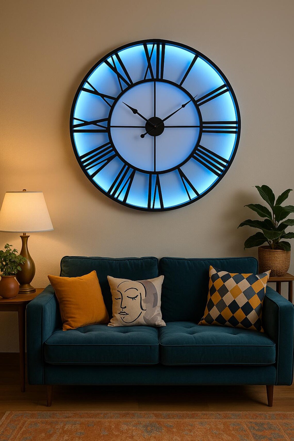 Modern LED Wall Clock – Handmade Roman Numerals Metal & Plexiglass ...