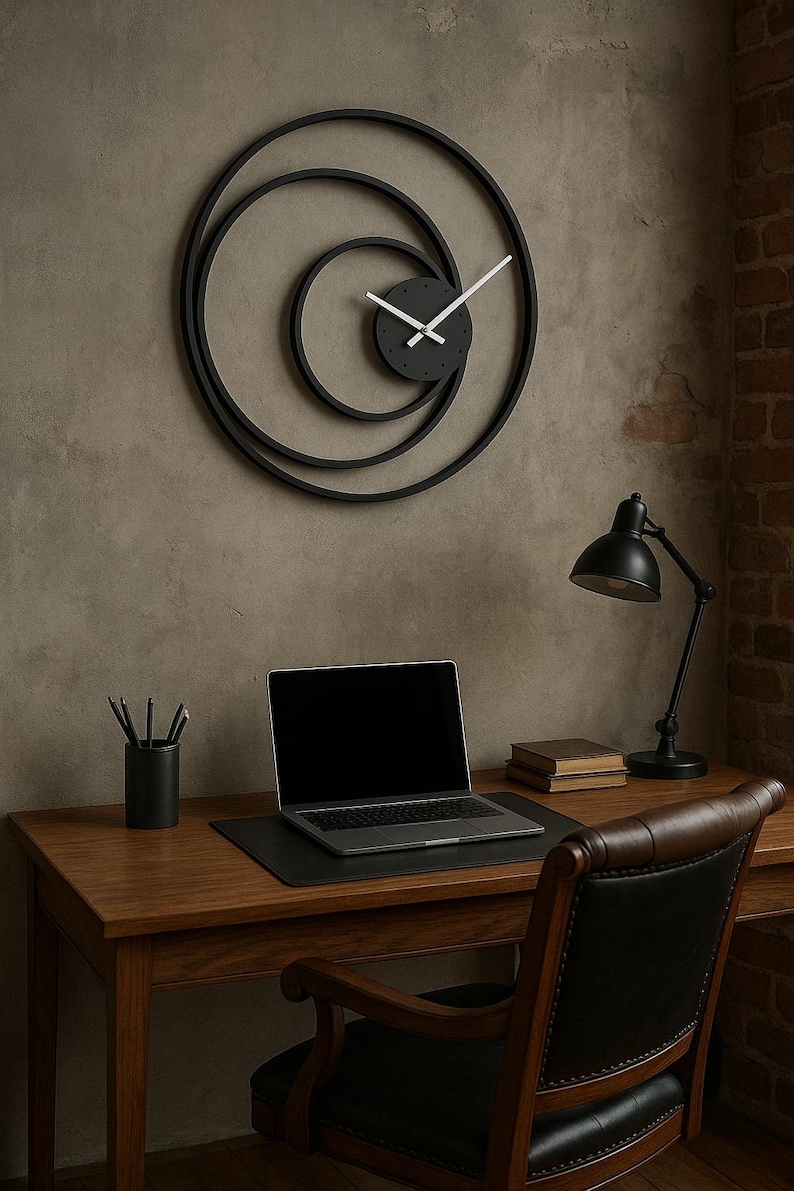 Metal Large Wall Clock Rustic Wall Clock Oversized Farmhouse Wall Clock Modern Minimalist Round Wall Clock Industrial Wall Art Decorative