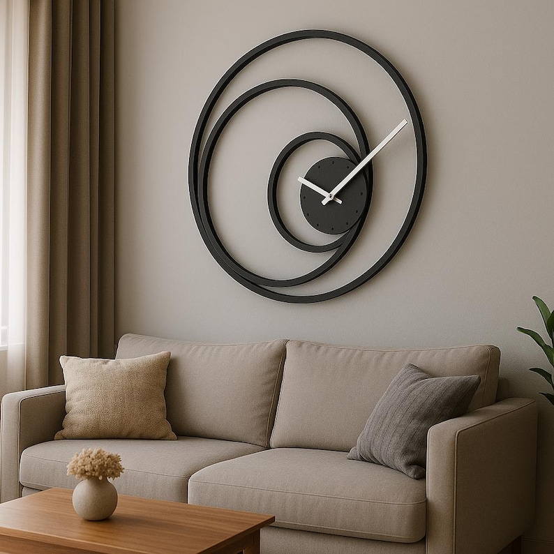 Metal Large Wall Clock Rustic Wall Clock Oversized Farmhouse Wall Clock Modern Minimalist Round Wall Clock Industrial Wall Art Decorative