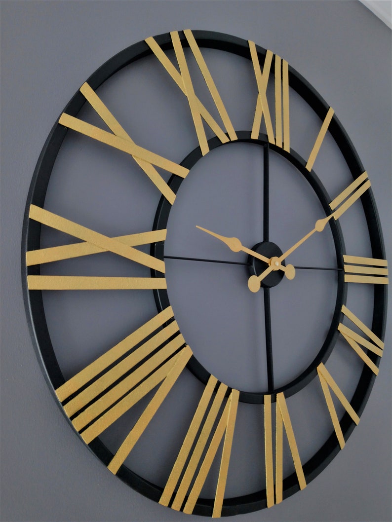 Metal Extra Large Rustic Wall Clock 48 Inch Modern Silent Wall Etsy